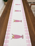 Handblock Printed Table Runner - Milkshake (13" × 72")