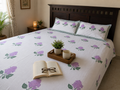 Handblock Printed Cotton Bedsheet - Floral Mist