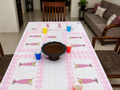 Handblock Printed Table Linen Set - Milkshake