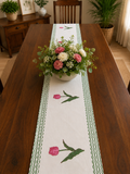 Handblock Printed Table Runner - Desert Rose (13" × 72")